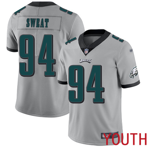 Youth Philadelphia Eagles #94 Josh Sweat Limited Silver Inverted Legend NFL Jersey Football